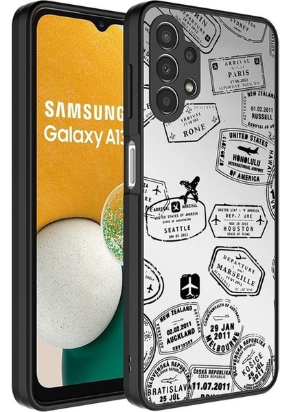 Samsung Galaxy A13 4g Uyumlu Kılıf Aynalı Desenli Kamera Korumalı Parlak Zore Mirror Kapak, Seyahat