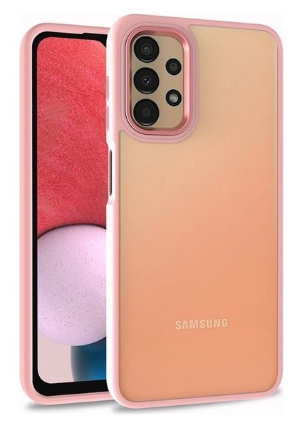 Samsung Galaxy A13 4g Uyumlu Kılıf Zore Flora Kapak, Rose Gold