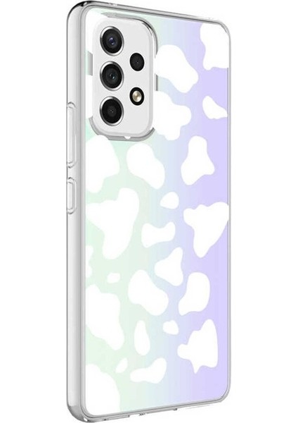 Samsung Galaxy A13 4g Uyumlu Kılıf Zore M-Blue Desenli Kapak, Cow No2
