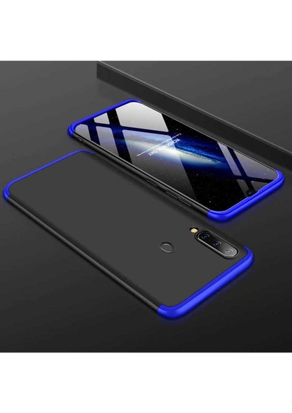 Samsung Galaxy A20S Uyumlu Kılıf Zore Ays Kapak, Siyah-Mavi
