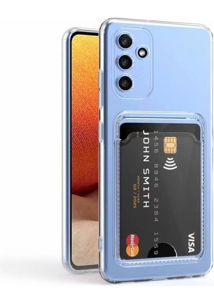 Samsung Galaxy A14 Uyumlu Kılıf Kartlıklı Şeffaf Zore Setra Clear Silikon Kapak