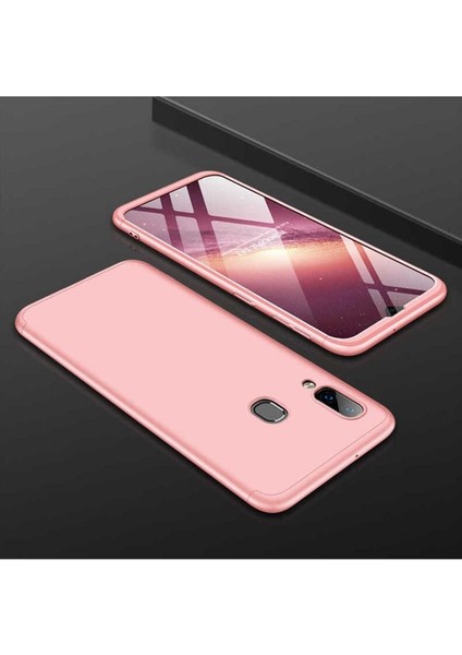 Samsung Galaxy A20 Uyumlu Kılıf Zore Ays Kapak, Rose Gold