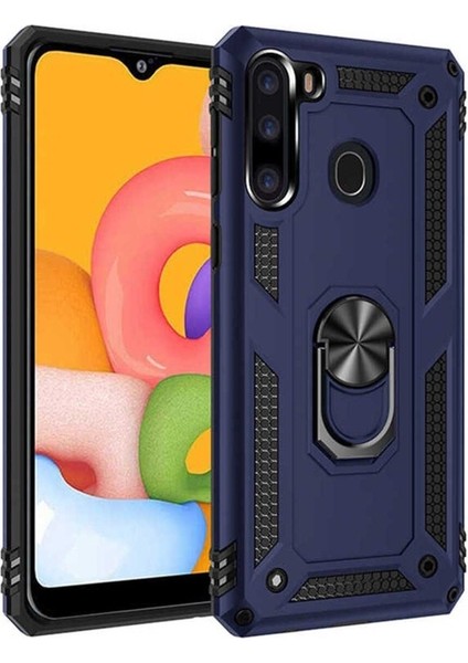 Samsung Galaxy A21 Uyumlu Kılıf Zore Vega Kapak, Mavi
