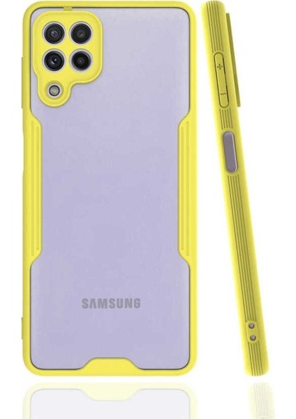 Samsung Galaxy A22 4g Uyumlu Kılıf Zore Parfe Kapak, Sarı