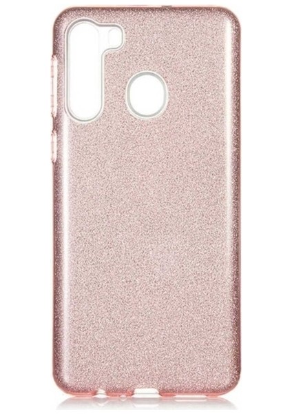 Samsung Galaxy A21 Uyumlu Kılıf Zore Shining Silikon, Rose Gold