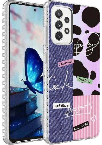 Samsung Galaxy A23 Uyumlu Kılıf Airbag Kenarlı Renkli Desenli Silikon Zore Elegans Kapak, No8