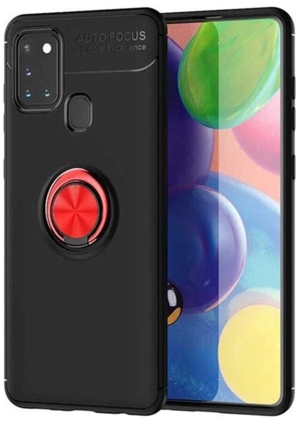 Samsung Galaxy A21S Uyumlu Kılıf Zore Ravel Silikon Kapak, Siyah-Kırmızı