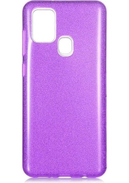 Samsung Galaxy A21S Uyumlu Kılıf Zore Shining Silikon, Mor