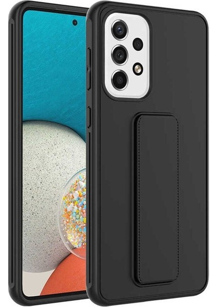 Samsung Galaxy A23 Uyumlu Kılıf Zore Qstand Kapak, Siyah
