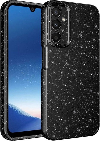 Samsung Galaxy A24 Uyumlu Kılıf Kamera Korumalı Simli Lüks Zore Koton Kapak, Siyah