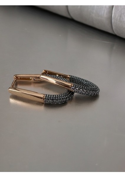Özel Seri Pirinç Tiffny Lock Taşlı Küpe