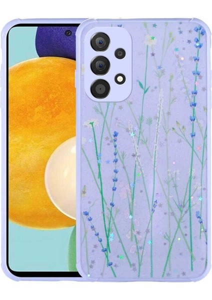 Samsung Galaxy A23 Uyumlu Kılıf Simli Desenli Kamera Korumalı Parlak Zore Popy Kapak, Dallar