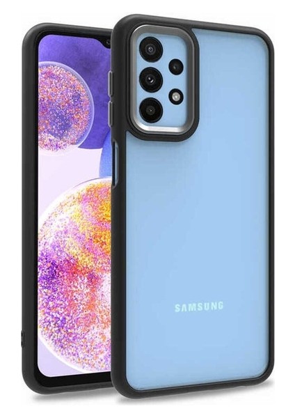 Samsung Galaxy A23 Uyumlu Kılıf Zore Flora Kapak, Siyah
