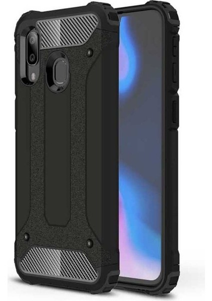 Samsung Galaxy A30 Uyumlu Kılıf Zore Crash Silikon Kapak, Siyah