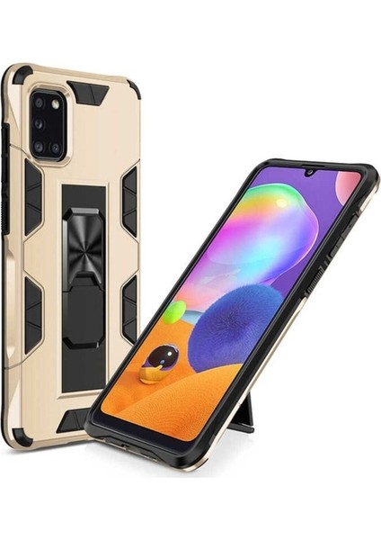 Samsung Galaxy A31 Uyumlu Kılıf Zore Volve Kapak, Gold