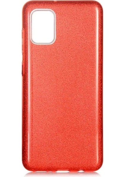 Samsung Galaxy A31 Uyumlu Kılıf Zore Shining Silikon, Kırmızı