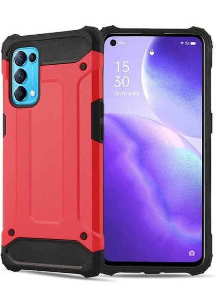 Oppo Reno 5 5g Uyumlu Kılıf Zore Crash Silikon Kapak, Kırmızı