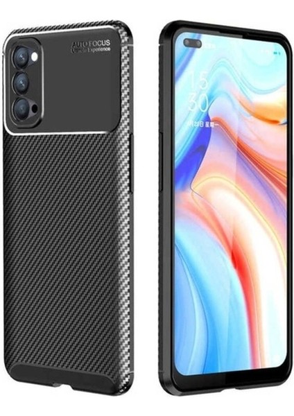 Oppo Reno 4 Uyumlu Kılıf Zore Negro Silikon Kapak, Siyah