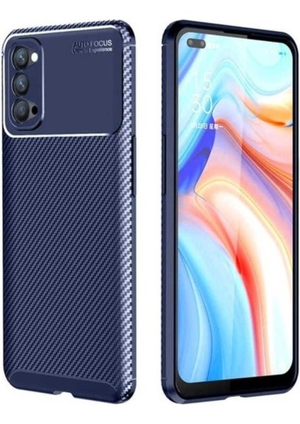 Oppo Reno 4 Uyumlu Kılıf Zore Negro Silikon Kapak, Lacivert