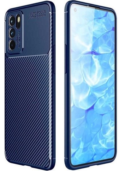 Oppo Reno 6 4g Uyumlu Kılıf Zore Negro Silikon Kapak, Lacivert