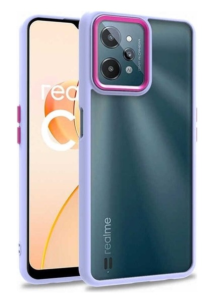 Realme C31 Uyumlu Kılıf Zore Flora Kapak, Lila