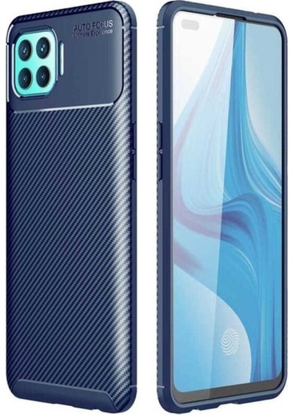 Oppo Reno 4 Lite Uyumlu Kılıf Zore Negro Silikon Kapak, Lacivert