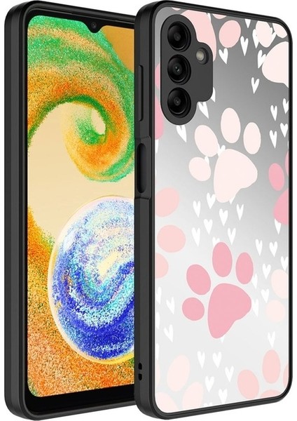 Samsung Galaxy A04S Uyumlu Kılıf Aynalı Desenli Kamera Korumalı Parlak Zore Mirror Kapak, Pati