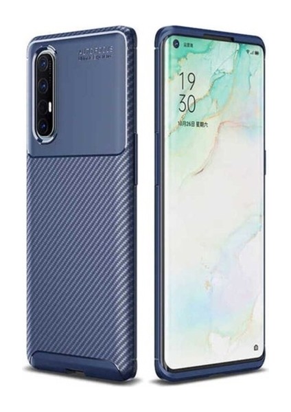 Oppo Reno 3 Pro 5g Uyumlu Kılıf Zore Negro Silikon Kapak, Lacivert