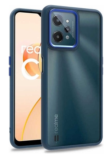 Realme C31 Uyumlu Kılıf Zore Flora Kapak, Mavi