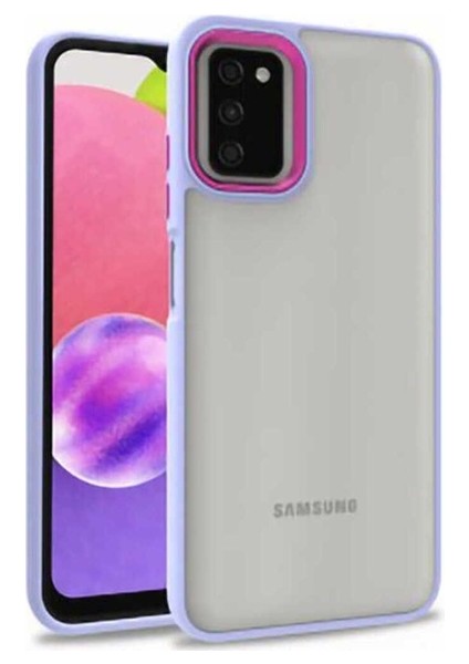 Samsung Galaxy A03S Uyumlu Kılıf Zore Flora Kapak, Lila