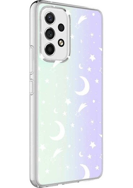Samsung Galaxy A33 5g Uyumlu Kılıf Zore M-Blue Desenli Kapak, Moon No4