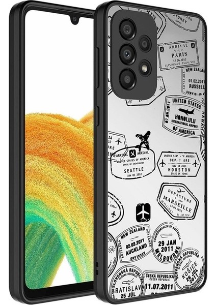 Samsung Galaxy A33 5g Uyumlu Kılıf Aynalı Desenli Kamera Korumalı Parlak Zore Mirror Kapak, Seyahat