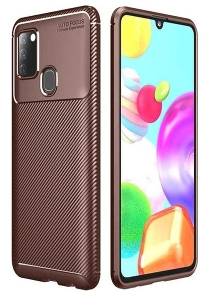 Samsung Galaxy A21S Uyumlu Kılıf Zore Negro Silikon Kapak, Kahverengi