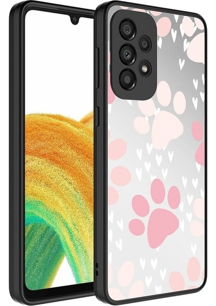 Samsung Galaxy A33 5g Uyumlu Kılıf Aynalı Desenli Kamera Korumalı Parlak Zore Mirror Kapak, Pati