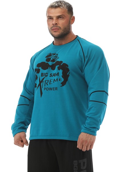 Mavi Kışlık Pamuklu Sweatshirt Big Sam 4670 fiyatları