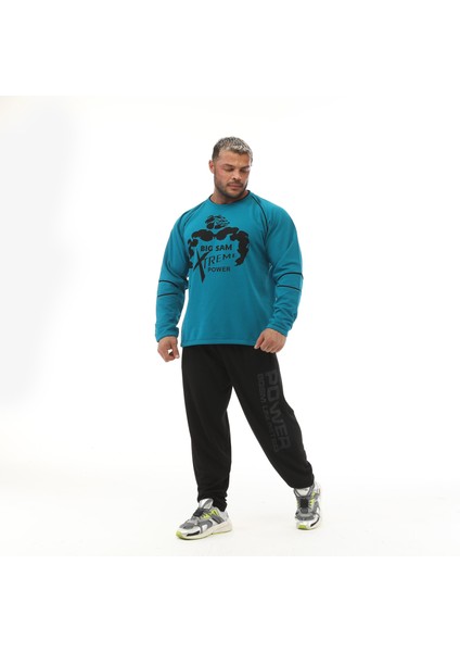 Mavi Kışlık Pamuklu Sweatshirt Big Sam 4670 indirimleri