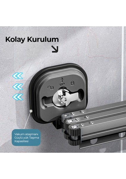 Katlanabilir Vakumlu Askılık 2'Li