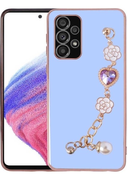 Samsung Galaxy A52 Uyumlu Kılıf El Tutamaçlı Kamera Korumalı Zore Taka Silikon Kapak, Mor