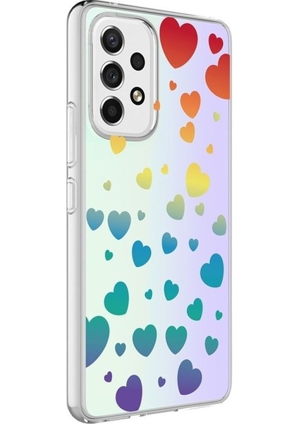 Samsung Galaxy A53 5g Uyumlu Kılıf Zore M-Blue Desenli Kapak, Heart No3