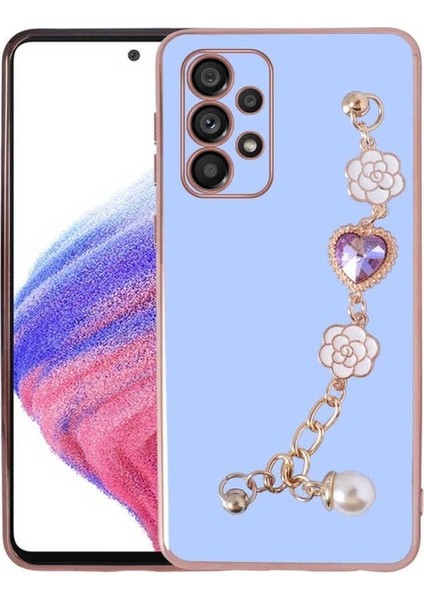 Samsung Galaxy A53 5g Uyumlu Kılıf El Tutamaçlı Kamera Korumalı Zore Taka Silikon Kapak, Mor