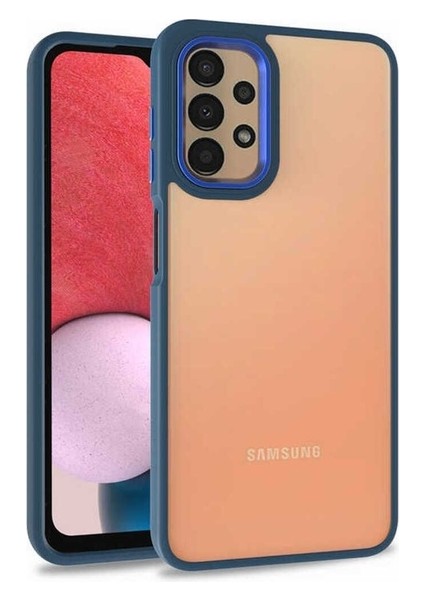 Samsung Galaxy A53 5g Uyumlu Kılıf Zore Flora Kapak, Mavi