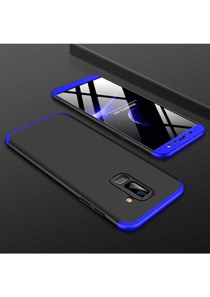 Samsung Galaxy A6 Plus 2018 Uyumlu Kılıf Zore Ays Kapak, Siyah-Mavi