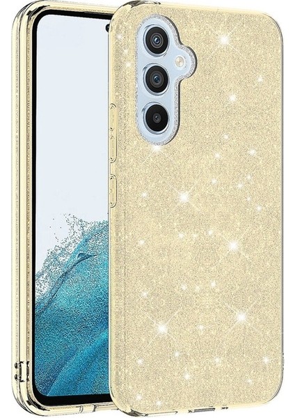 Samsung Galaxy A54 Uyumlu Kılıf Zore Shining Silikon, Gold