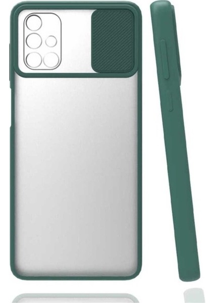 Samsung Galaxy A71 Uyumlu Kılıf Zore Lensi Kapak, Koyu Yeşil