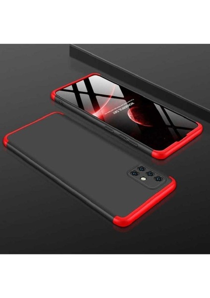 Samsung Galaxy A71 Uyumlu Kılıf Zore Ays Kapak, Siyah-Kırmızı