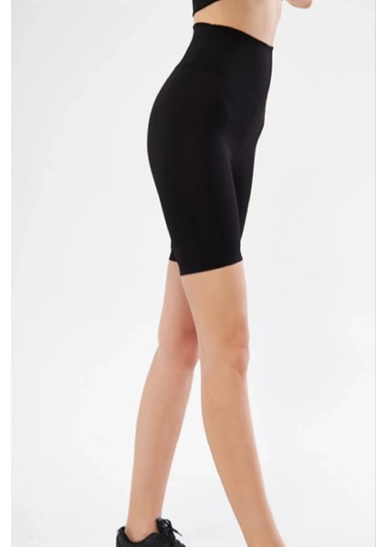 Yüksek Bel Örme Fitilli Biker Toparlayıcı Spor Tayt fiyatları