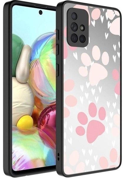 Samsung Galaxy A71 Uyumlu Kılıf Aynalı Desenli Kamera Korumalı Parlak Zore Mirror Kapak, Pati