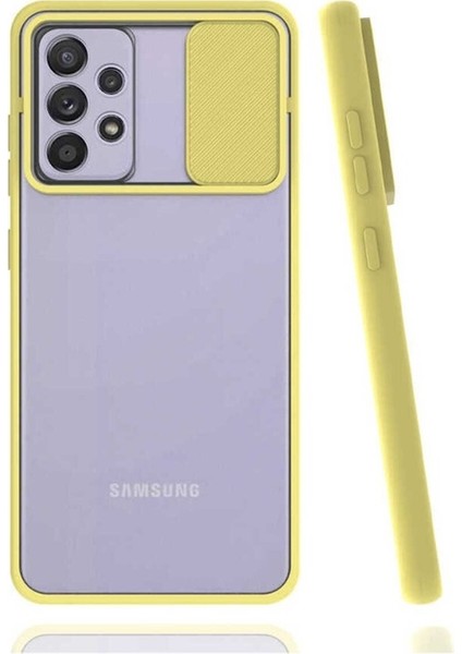Samsung Galaxy A72 Uyumlu Kılıf Zore Lensi Kapak, Sarı