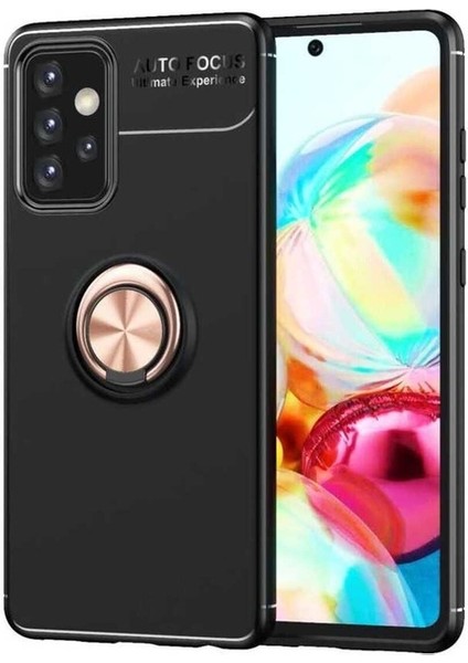 Samsung Galaxy A72 Uyumlu Kılıf Zore Ravel Silikon Kapak, Siyah-Rose Gold