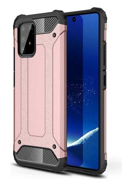 Samsung Galaxy A91 (S10 Lite) Uyumlu Kılıf Crash Silikon Kapak, Rose Gold